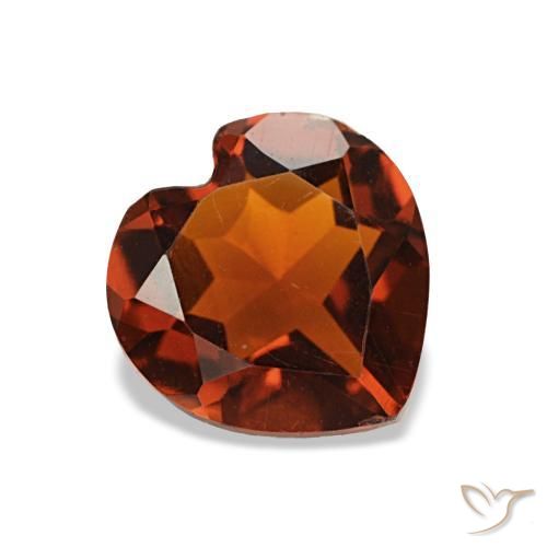 Citrino Naranja oscuro natural de 0.96 ct, Forma de corazón, VS-SI