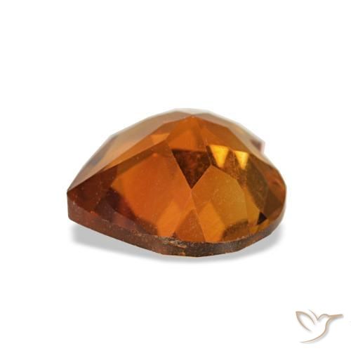 Citrino naranja intenso natural de 0,92 ct, forma de corazón, VVS-VS