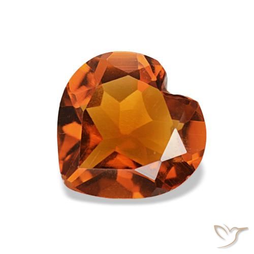 0.93ct Naranja oscuro Citrino, Corazón, VS