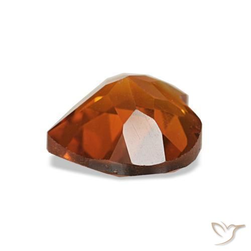 Citrino naranja intenso natural de 1,03 ct, forma de corazón, VS