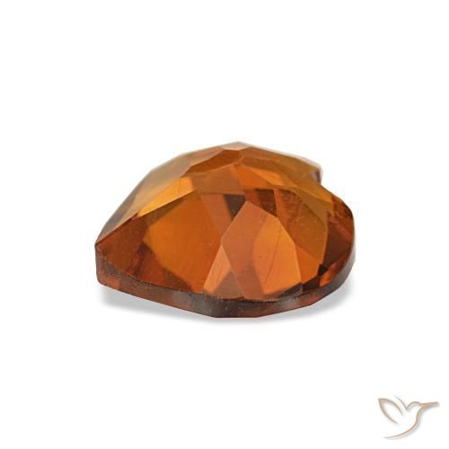 Citrino Naranja rojizo natural de 0.94 ct, Forma de corazón, VVS
