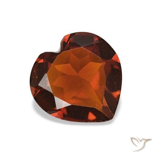 Citrino Naranja medio natural de 0.87 ct, Forma de corazón, VVS