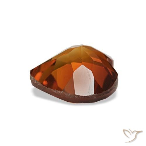 Citrino naranja medio natural de 1,10 ct, forma de corazón, VVS