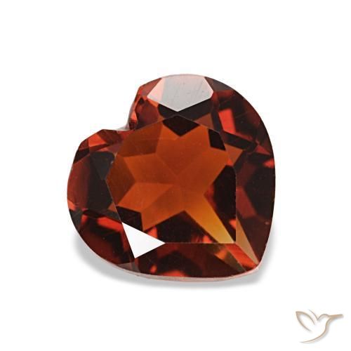 Citrino Deep Orange - Brown natural de 1.07 ct, Forma de corazón, VVS