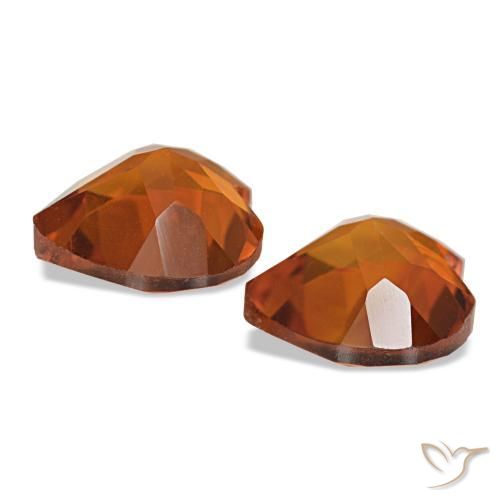 Gemas de Citrino Naranja medio natural de 2.11 ct, Forma de corazón, VVS