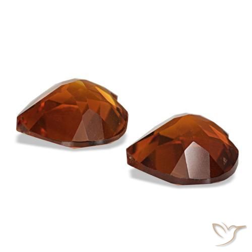 Gemas de citrino ámbar naranja natural de 1,97 ct, forma de corazón, VS