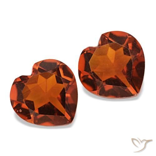 Gemas de Citrino Naranja rojizo natural de 2.09 ct, Forma de corazón, VS