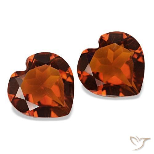Gemas de Citrino Ámbar naranja natural de 1.88 ct, Forma de corazón, VS