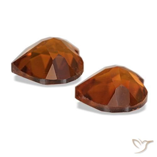 Gemas de citrino naranja medio natural de 2,14 ct, forma de corazón, VS