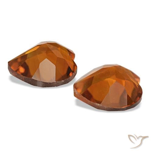 Gemas de Citrino Naranja oscuro natural de 2.05 ct, Forma de corazón, VS