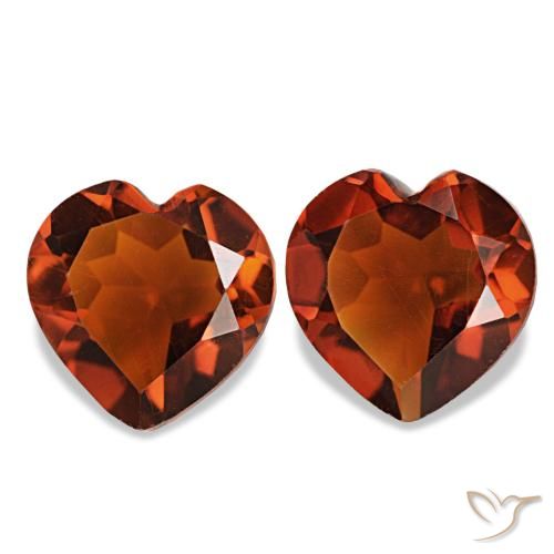 Gemas de Citrino Naranja oscuro natural de 2.04 ct, Forma de corazón, VVS