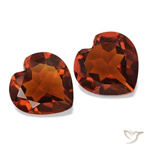 Gemas de Citrino Naranja oscuro natural de 2.04 ct, Forma de corazón, VVS