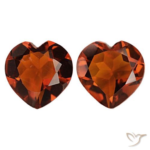 Gemas de Citrino Naranja rojizo oscuro natural de 1.93 ct, Forma de corazón, VVS
