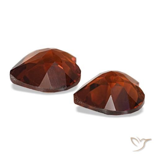 Gemas de Citrino Naranja rojizo oscuro natural de 1.93 ct, Forma de corazón, VVS