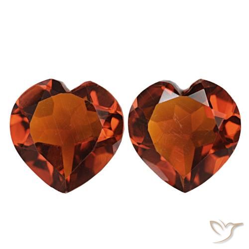 Gemas de citrino naranja rojizo intenso natural de 2,02 ct, forma de corazón, VVS