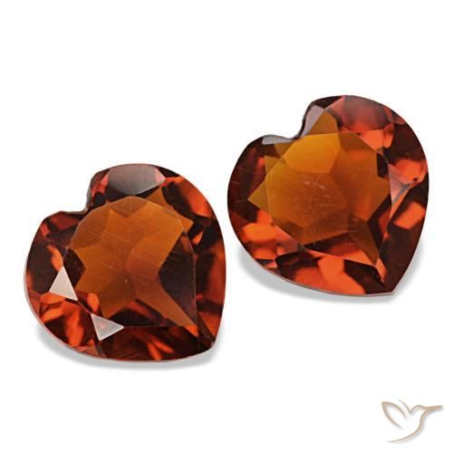 Gemas de citrino naranja rojizo intenso natural de 2,02 ct, forma de corazón, VVS