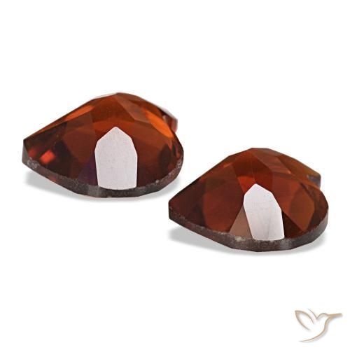 Gemas de citrino naranja rojizo intenso natural de 2,02 ct, forma de corazón, VVS
