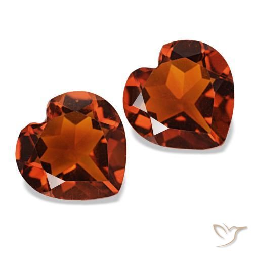 Gemas de Citrino Naranja rojizo oscuro natural de 1.95 ct, Forma de corazón, VVS