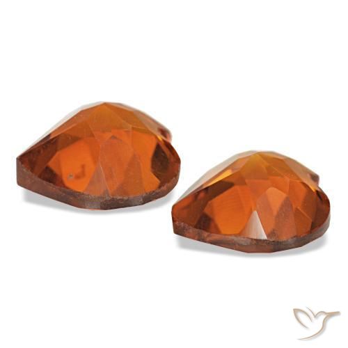 Gemas de citrino naranja medio natural de 1,97 ct, forma de corazón, VVS