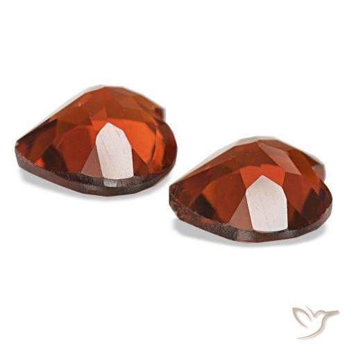 Gemas de citrino naranja oscuro natural de 2,02 ct, forma de corazón, VVS