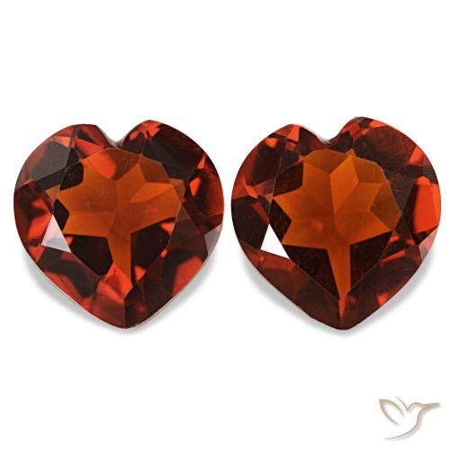 Gemas de Citrino Rojo medio natural de 1.94 ct, Forma de corazón, VVS