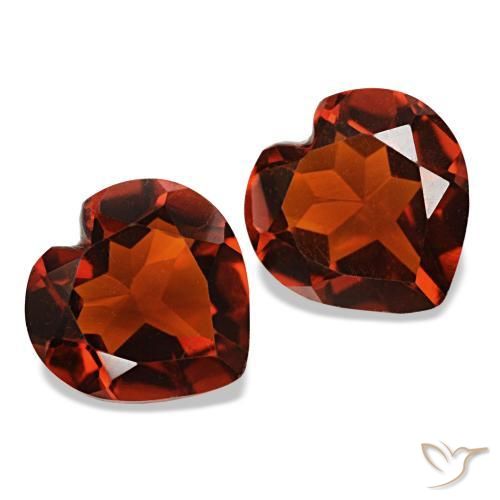 Gemas de Citrino Rojo medio natural de 1.94 ct, Forma de corazón, VVS