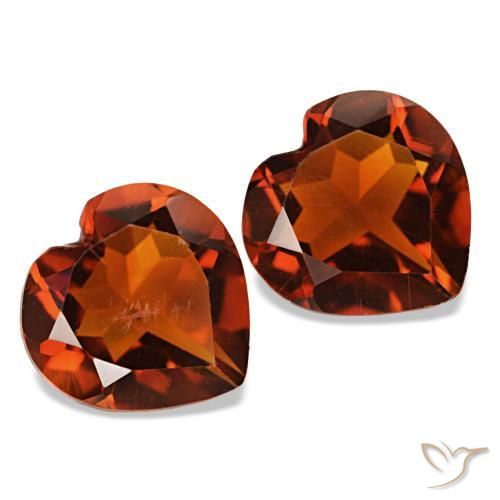 Gemas de Citrino Naranja oscuro natural de 2.11 ct, Forma de corazón, VS