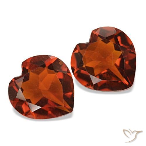 Gemas de citrino rojo grosella natural de 1,93 ct, forma de corazón, VS
