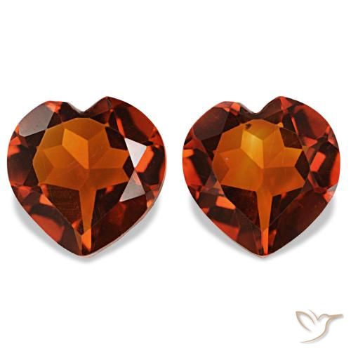 Gemas de Citrino Naranja oscuro natural de 2.01 ct, Forma de corazón, VS