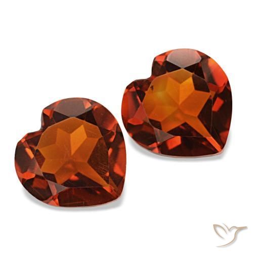 Gemas de Citrino Naranja oscuro natural de 2.01 ct, Forma de corazón, VS