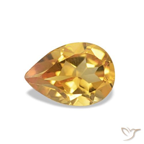 Citrino Dorado naranja natural de 0.60 ct, En forma de pera, VVS