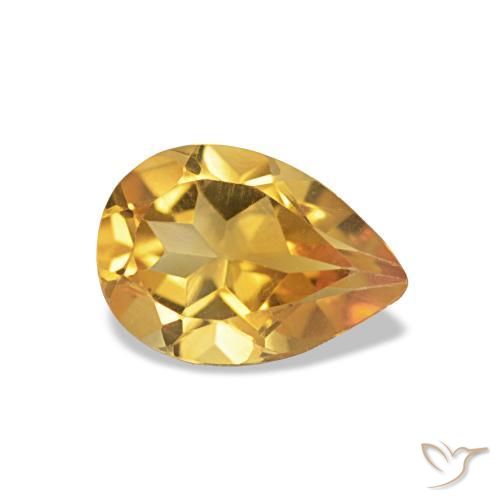 Citrino Dorado naranja natural de 0.60 ct, En forma de pera, VVS