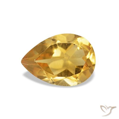 Citrino Dorado natural de 0.69 ct, En forma de pera, VVS