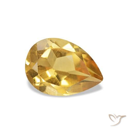 Citrino Dorado natural de 0.69 ct, En forma de pera, VVS