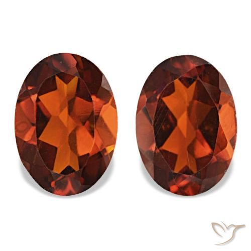Gemas de citrino naranja natural de 1,31 ct, corte óvalo, VS