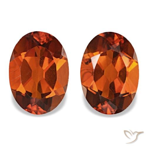 Gemas de Citrino Naranja oscuro natural de 1.35 ct, Corte Óvalo, VS