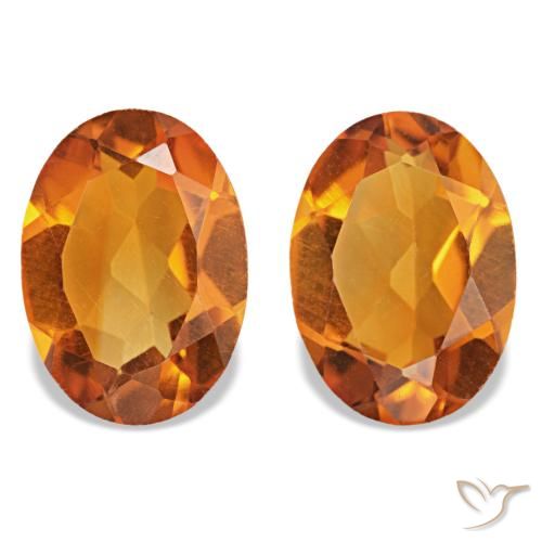 Gemas de Citrino Naranja medio natural de 1.31 ct, Corte Óvalo, VS