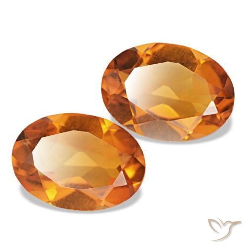 Gemas de Citrino Naranja medio natural de 1.31 ct, Corte Óvalo, VS
