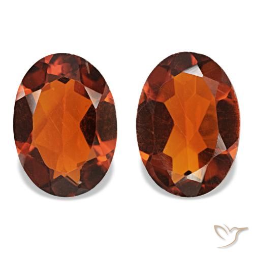 Citrino naranja rojizo intenso de 1,27 ct, ovalado, VS