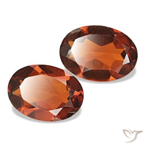 Gemas de citrino naranja rojizo intenso natural de 1,27 ct, corte óvalo, VS