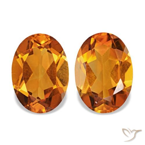 Gemas de citrino marrón naranja natural de 1,45 ct, corte óvalo, VS