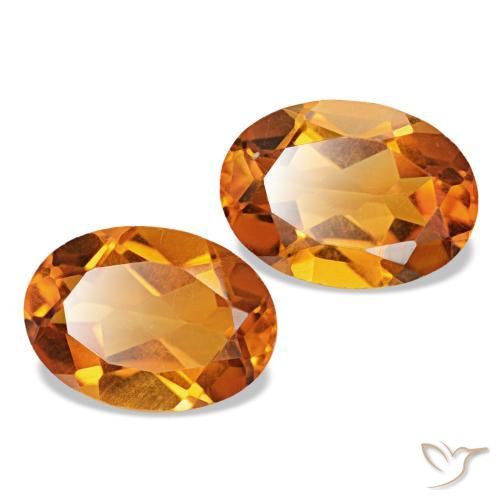 Gemas de citrino marrón naranja natural de 1,45 ct, corte óvalo, VS