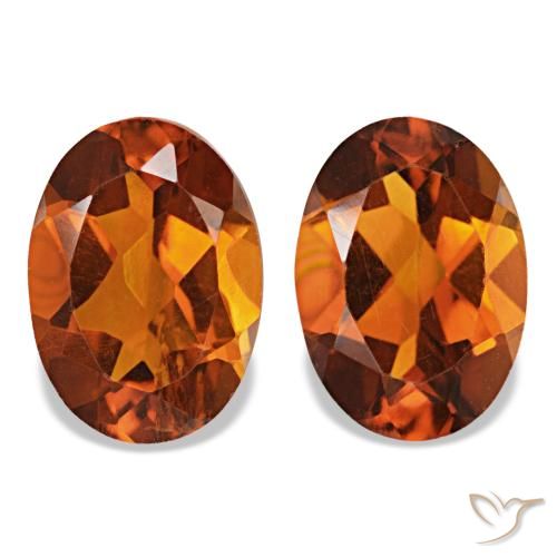Citrino naranja medio de 1,51 ct, ovalado, VS