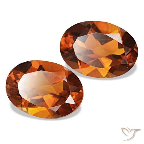Gemas de citrino naranja medio natural de 1,51 ct, corte óvalo, VS