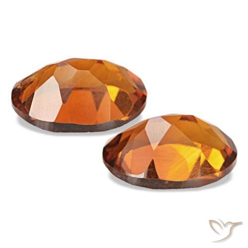 Gemas de citrino naranja medio natural de 1,51 ct, corte óvalo, VS