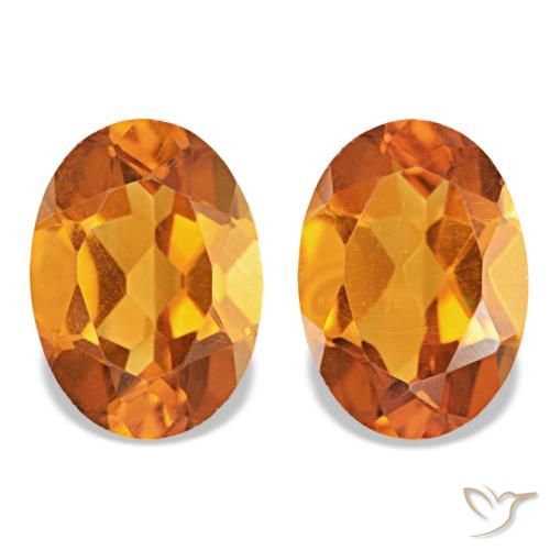 Gemas de Citrino Marrón naranja natural de 1.58 ct, Corte Óvalo, VS