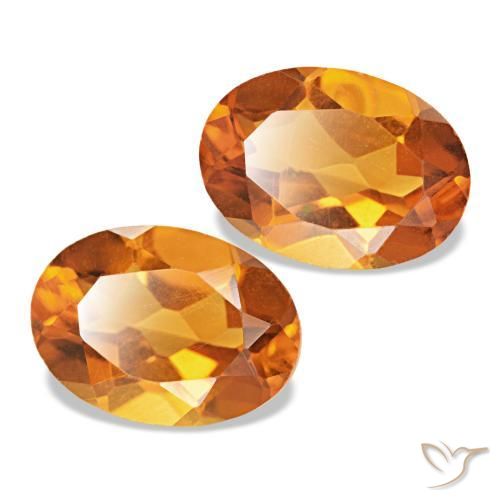 Gemas de Citrino Marrón naranja natural de 1.58 ct, Corte Óvalo, VS