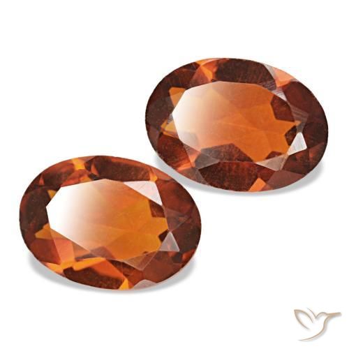 Gemas de citrino naranja natural de 1,20 ct, corte óvalo, VS
