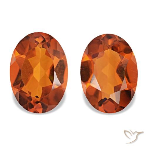 Gemas de citrino naranja fuego natural de 1,31 ct, corte óvalo, VS