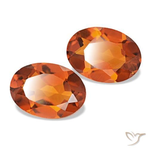 Gemas de citrino naranja fuego natural de 1,31 ct, corte óvalo, VS
